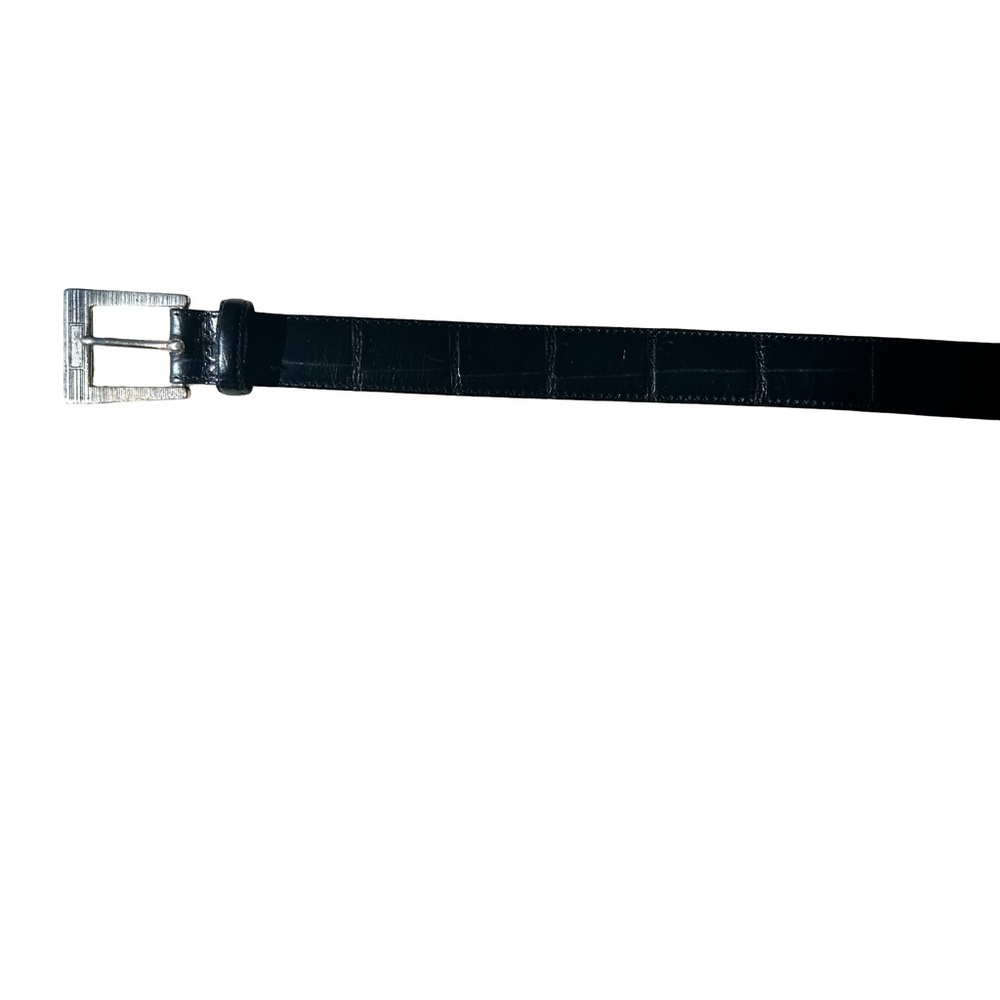 Brighton Black Leather Belt with Silver Buckle